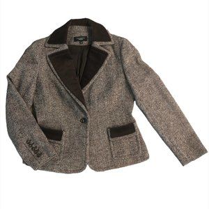 TALBOTS WOOL TWEED BROWN BLAZER